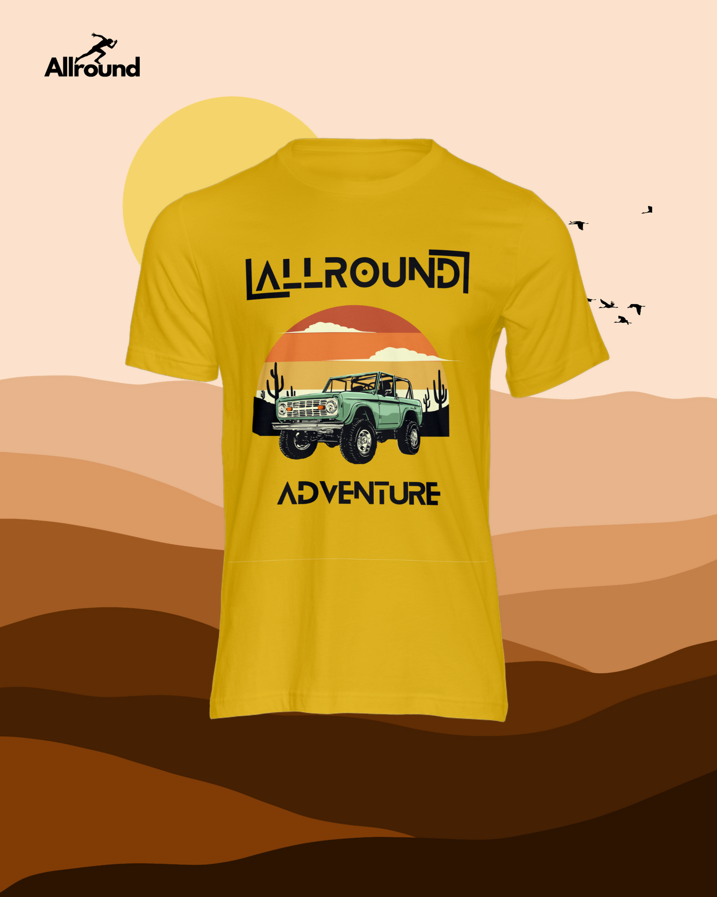 Allround Adventure Unisex Tshirt (Mustard Yellow )