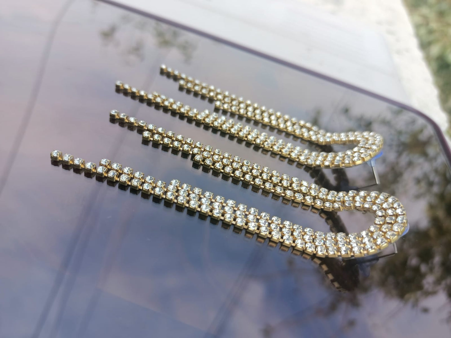 Rhinestone Handmade Drop Earrings