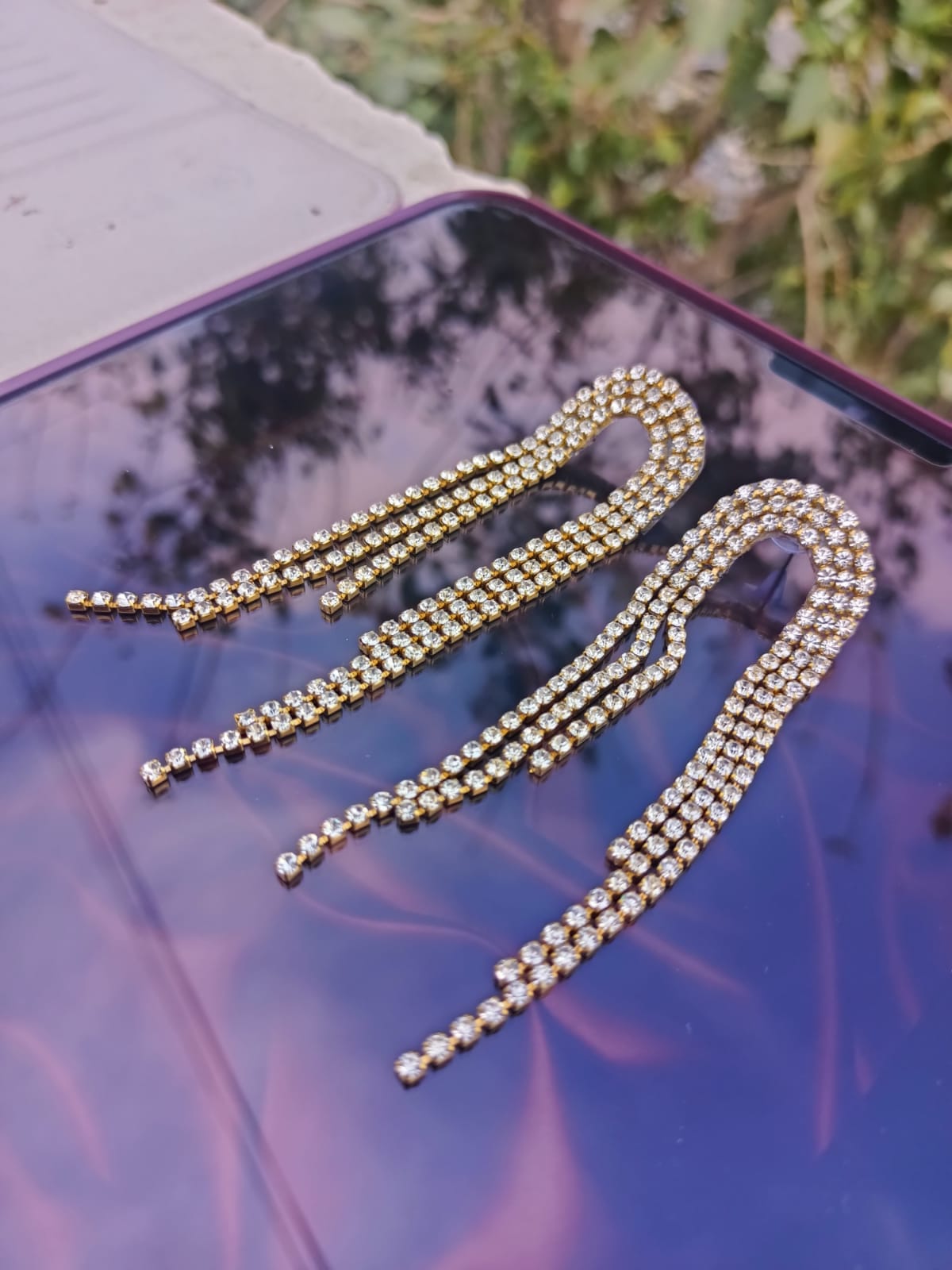 Rhinestone Handmade Drop Earrings