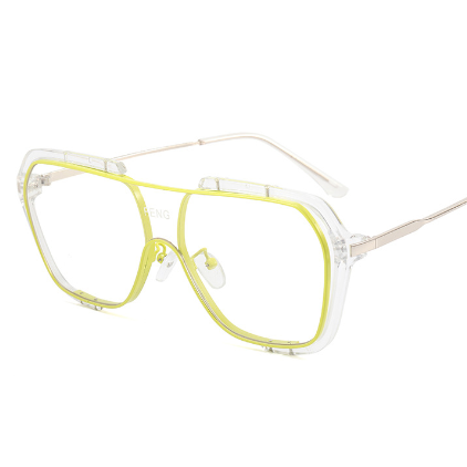 FENG Unisex Stylish Sunglass - Clear & Neon
